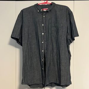 Men's Sonoma Short Sleeve Perfect Length Button Down Shirt - Size XXL - Chambray